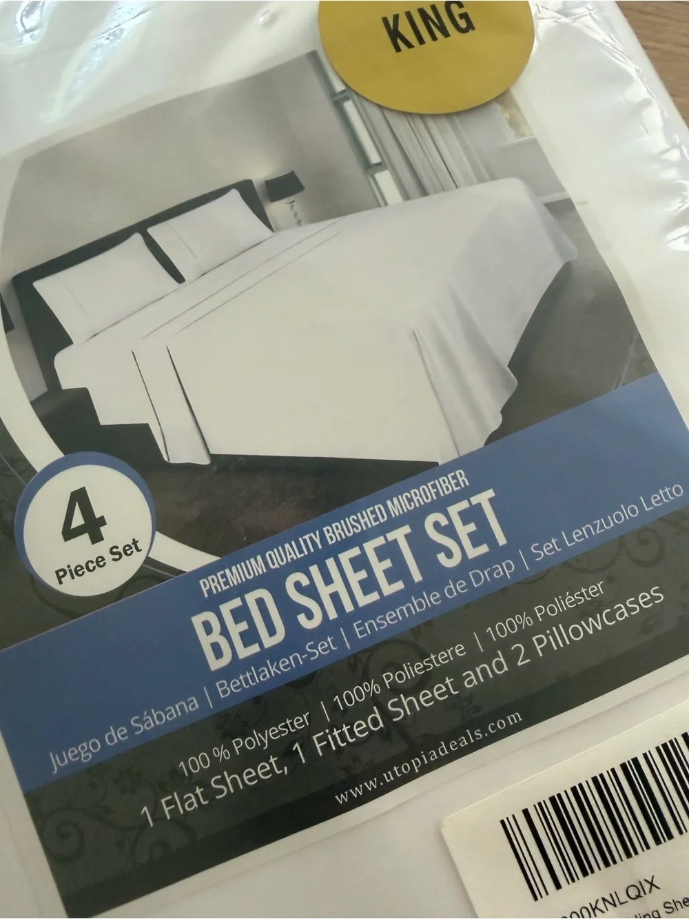 NEW King sheet set bedding white brushed microfiber